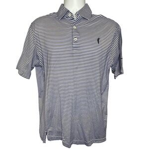 MARTIN Mens Striped Pima Cotton Polo Shirt Size M Golf Casual Tennis Breathable
